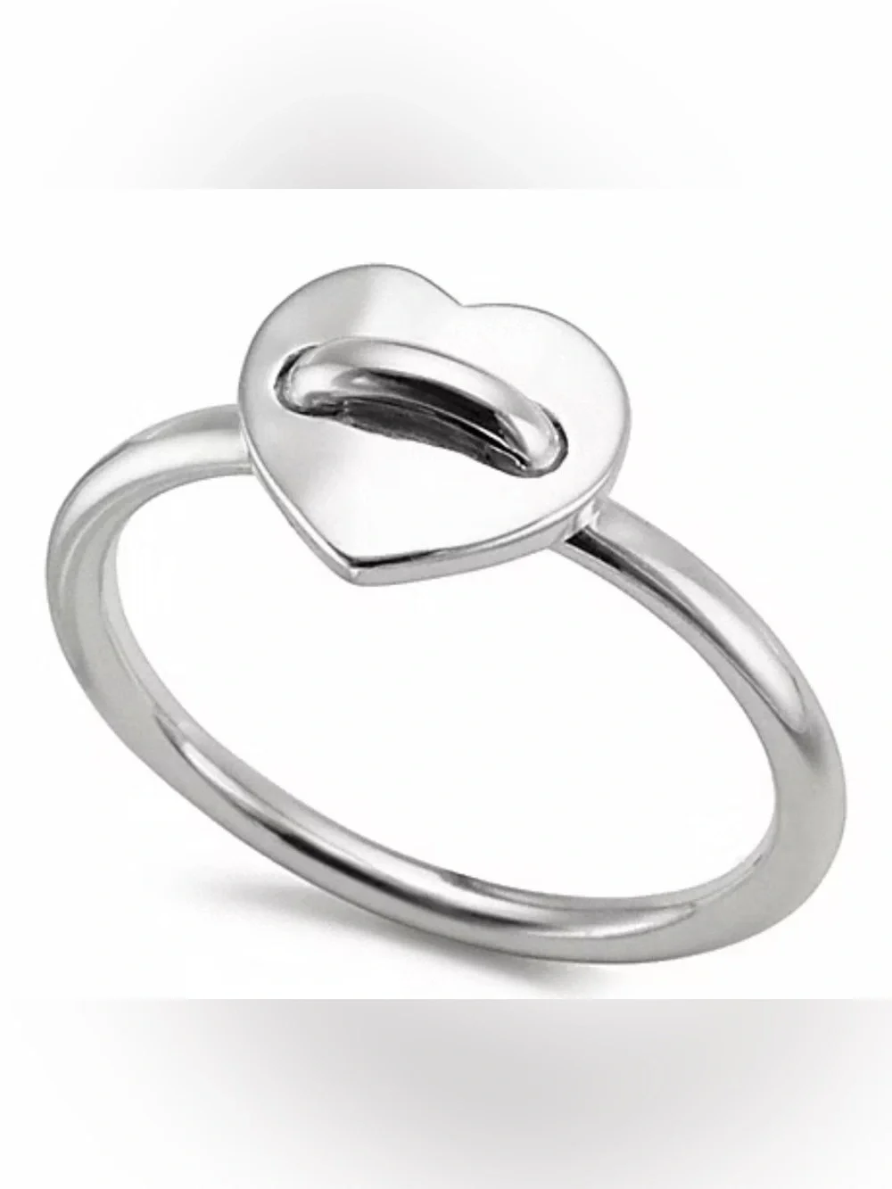 COACH Authentic Sterling Silver 925 Puffy Heart Ring Size 6 Charm Band Vintage
